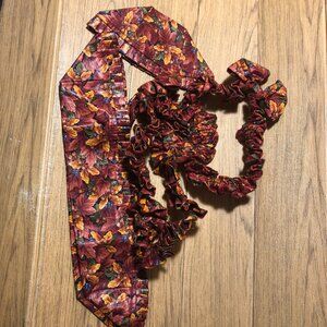 Longaberger basket accessories:  4 items lining and ribbon in orange brown rust